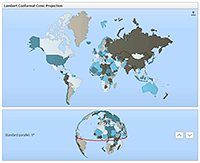 Lambert conformal conic projection with options.