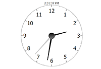 Gauge simulating a real-time clock.